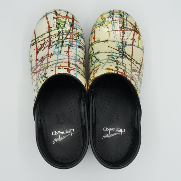 Dansko Milticolor Abstract Rainbow Paint Spatter Clogs Women's Size 36 (EU) - Picture 8 of 10